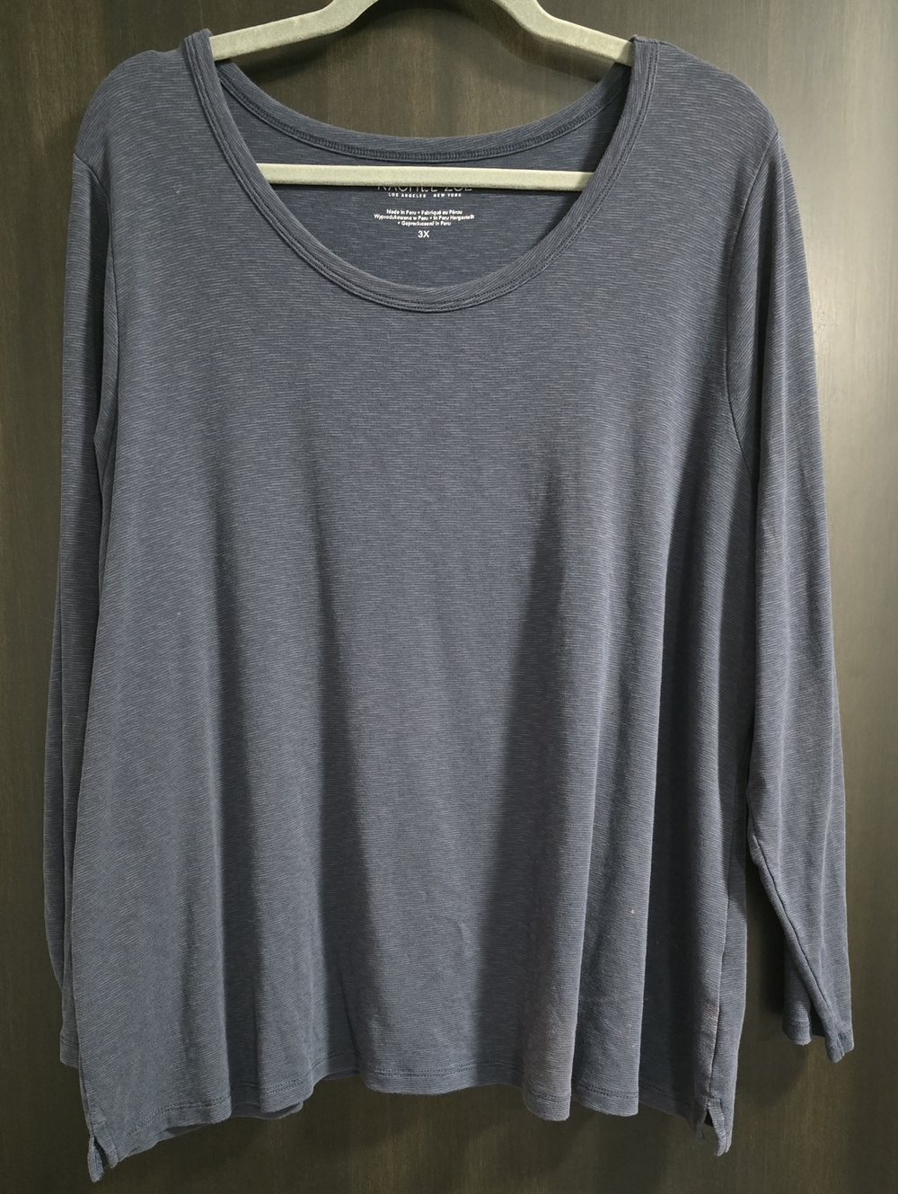 Rachel Zoe Scoop Neck Top - Blue Gray 3X